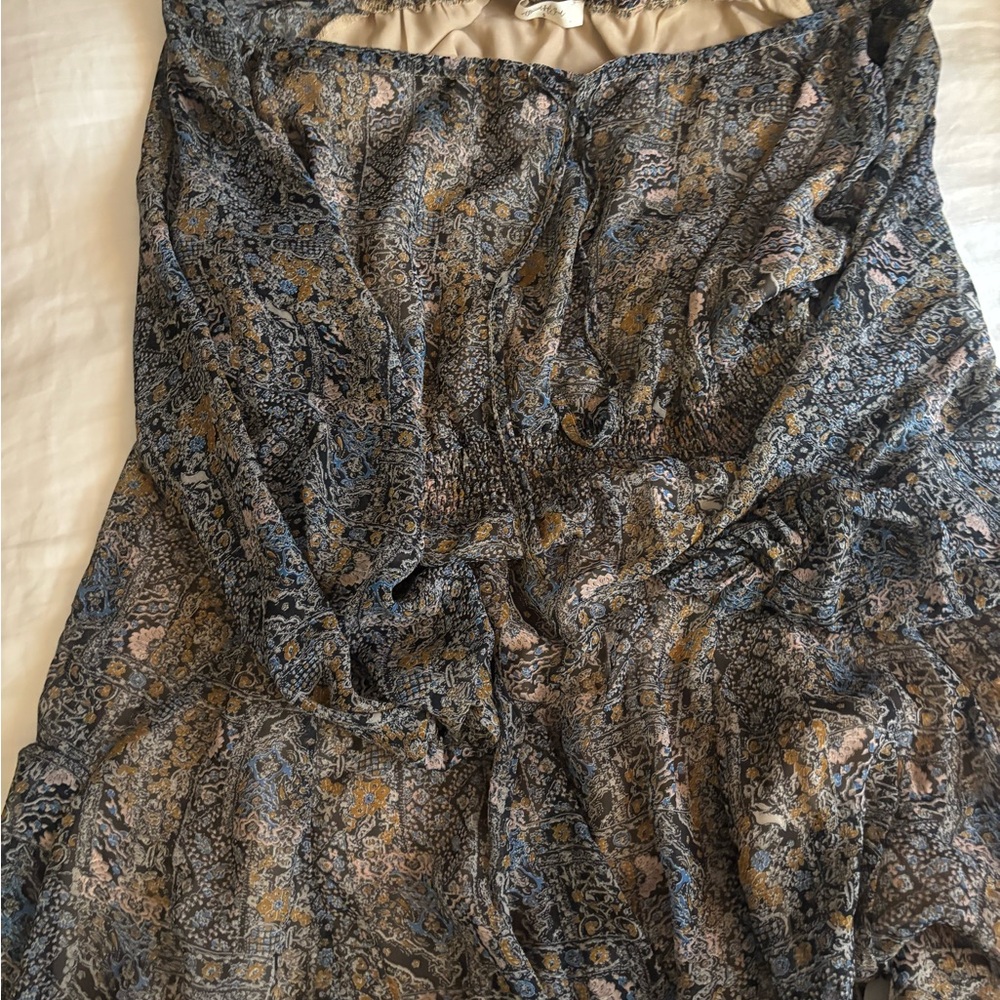 A beautiful soul/Arula Blue and Gray Patterned Dress